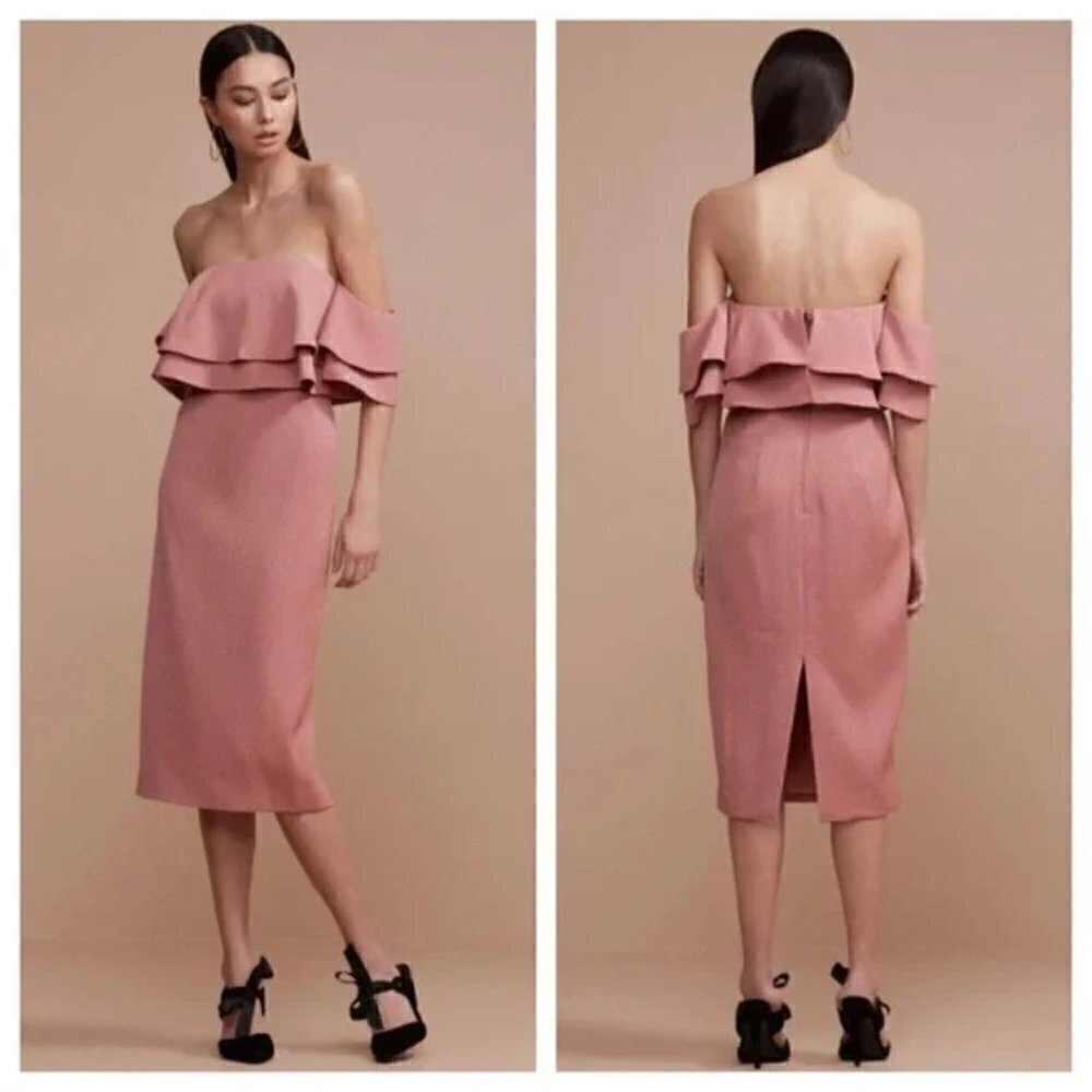 KEEPSAKE The Label Dress Size M No Reason Ruffle Off The Shoulder NWT